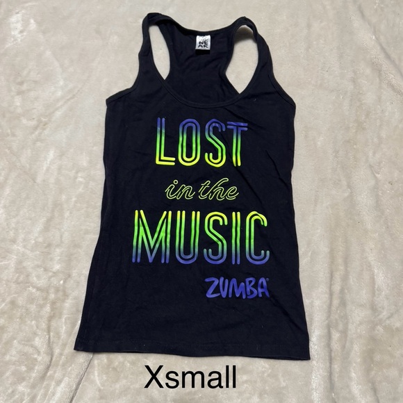 Zumba Fitness Black Tank Top with Neon Design - Picture 1 of 1